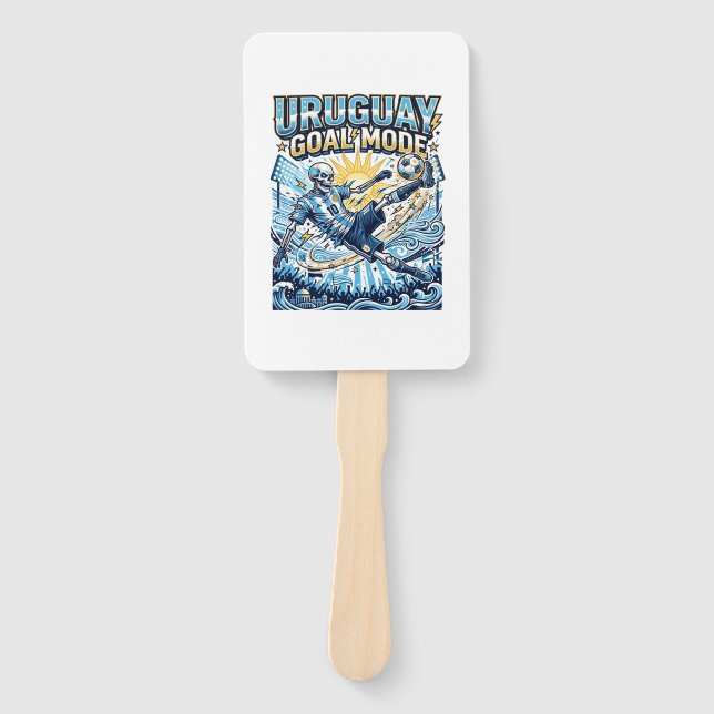 Uruguay Goal Mode Skeleton Striker Nations Dynamic Hand Fan (Front)