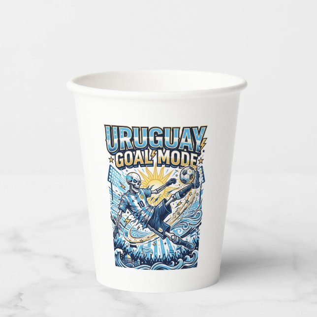 Uruguay Goal Mode Skeleton Striker Nations Dynamic Paper Cups (Front)