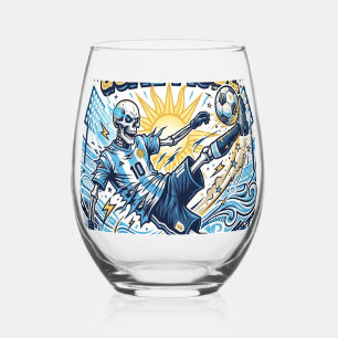 Uruguay Goal Mode Skeleton Striker Nations Dynamic Stemless Wine Glass