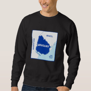 Uruguay Political map in flag colours. Neighbourin Sweatshirt