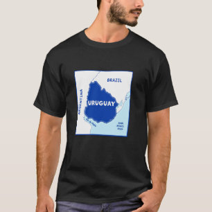 Uruguay Political map in flag colours. Neighbourin T-Shirt