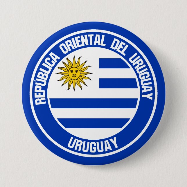 Uruguay Round Emblem 7.5 Cm Round Badge (Front)