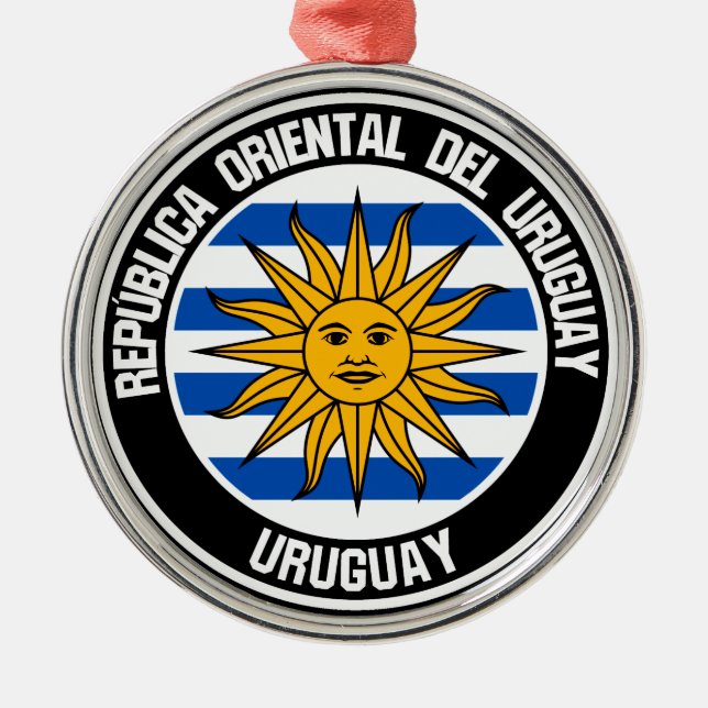 Uruguay Round Emblem Metal Tree Decoration (Front)