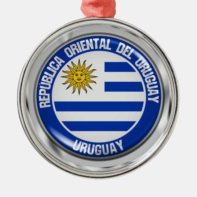 Uruguay Round Emblem Metal Tree Decoration (Front)