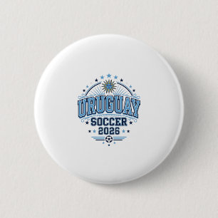 Uruguay Soccer 2026 Soccer Bold Country Typography 6 Cm Round Badge