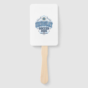 Uruguay Soccer 2026 Soccer Bold Country Typography Hand Fan
