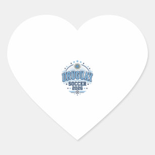 Uruguay Soccer 2026 Soccer Bold Country Typography Heart Sticker