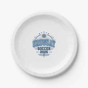 Uruguay Soccer 2026 Soccer Bold Country Typography Paper Plate
