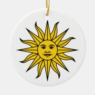 Uruguay Sol de Mayo Ceramic Tree Decoration