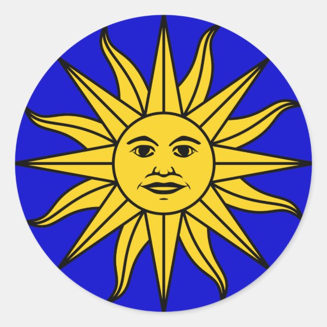 Uruguay "Sol de Mayo" Classic Round Sticker (Front)
