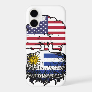Uruguay Uruguayan American USA Tree Roots Flag