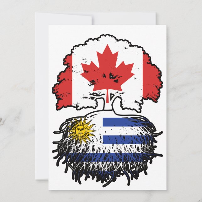Uruguay Uruguayan Canadian Canada Tree Roots Flag Invitation (Front)