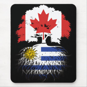 Uruguay Uruguayan Canadian Canada Tree Roots Flag Mouse Pad