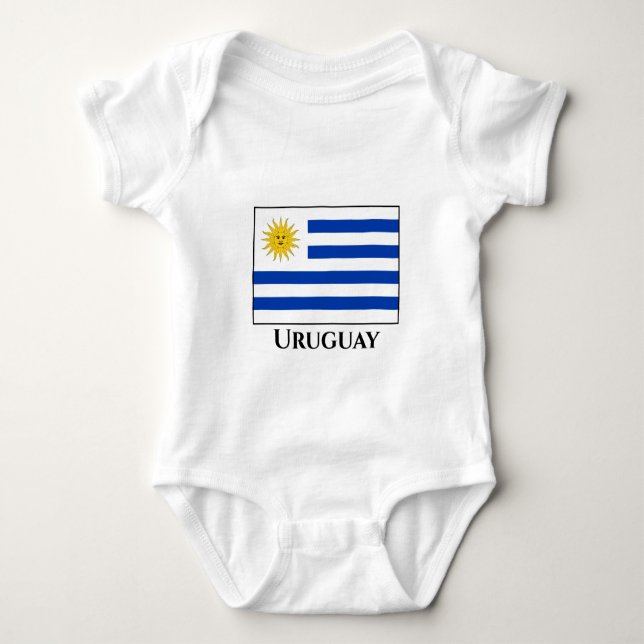 Uruguay (Uruguayan) Flag Baby Bodysuit (Front)