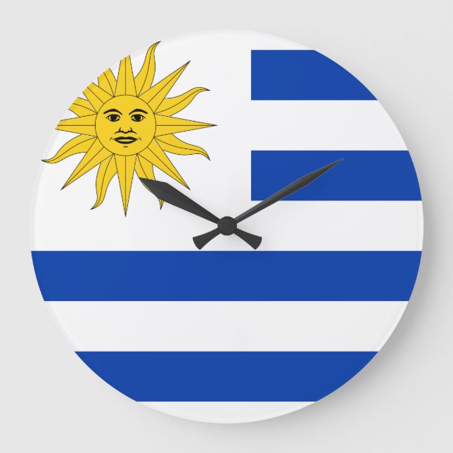 Uruguay (Uruguayan) Flag Large Clock (Front)