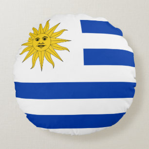 Uruguay (Uruguayan) Flag Round Cushion