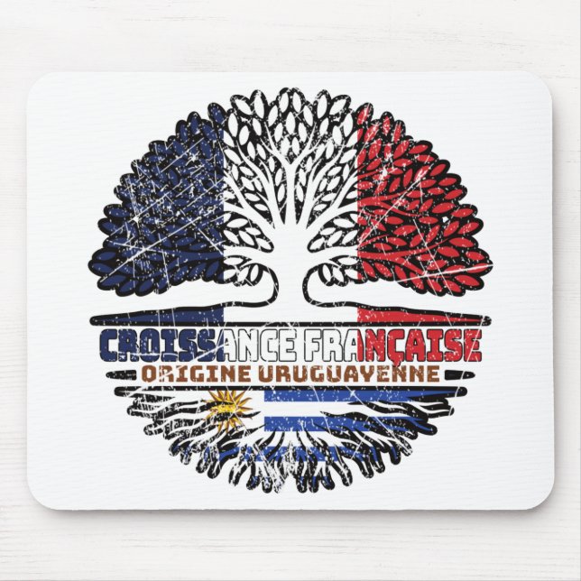 Uruguay Uruguayan French France Tree Roots Flag Mouse Pad (Front)