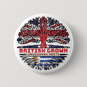 Uruguay Uruguayan Uk United Kingdom British Tree 6 Cm Round Badge