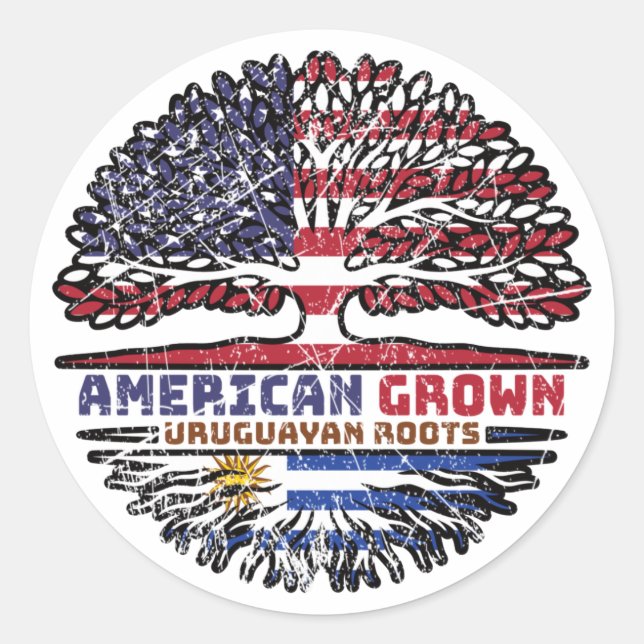 Uruguay Uruguayan US American USA United States Classic Round Sticker (Front)