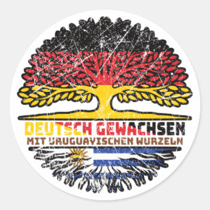 Uruguay Uruguayisch Deutsch Deutschland Baum Classic Round Sticker