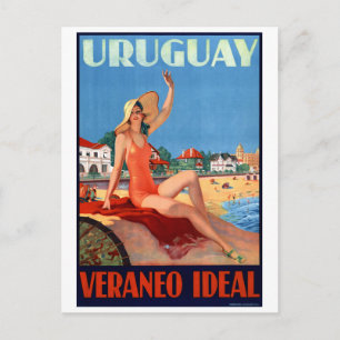 Uruguay Veraneo Ideal Vintage Travel Poster Postcard