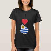 Uruguay Vertical I Love Uruguayan Flag Map Womens T-Shirt (Front)