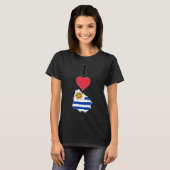Uruguay Vertical I Love Uruguayan Flag Map Womens T-Shirt (Front Full)