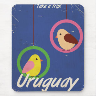 Uruguay vintage travel poster mouse pad