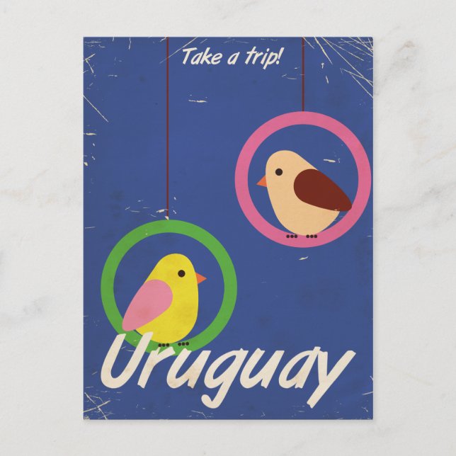 Uruguay vintage travel poster postcard (Front)