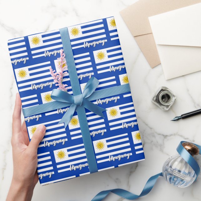 Uruguay Wrapping Paper, Blue, Uruguay Flag Paper (Gifting)