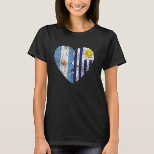 Uruguayan Argentinian Flags Heart Argentina Urugua T-Shirt