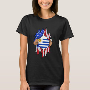 Uruguayan Blood Inside Me Proud Uruguay Flag Rippi T-Shirt