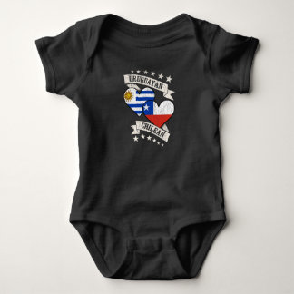 Uruguayan Chilean Heart Flags Uruguay Chile Baby Bodysuit