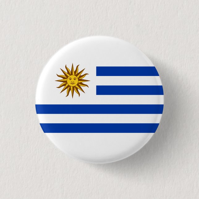 Uruguayan Flag, Flag of Uruguay 3 Cm Round Badge (Front)