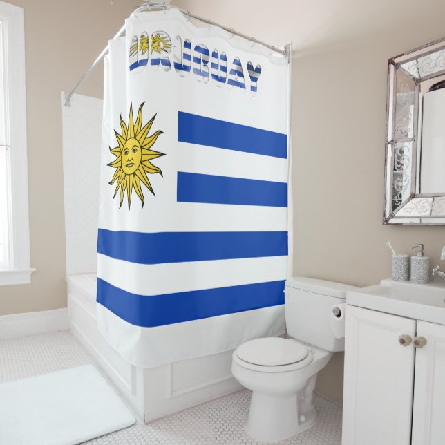 Uruguayan flag shower curtain (In Situ)