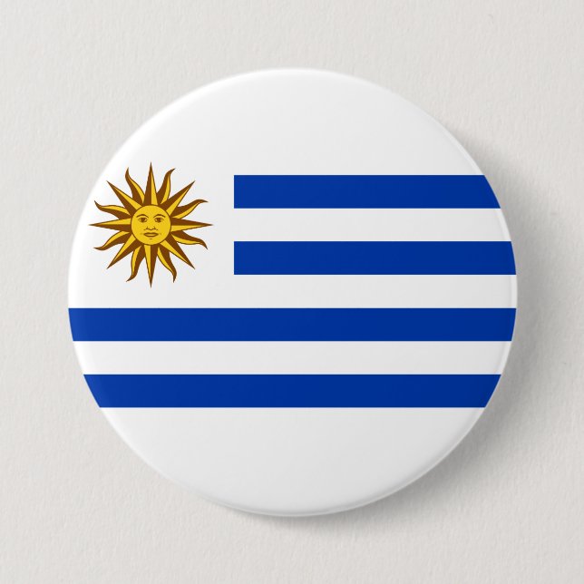 Uruguayan Flag (Uruguay) 7.5 Cm Round Badge (Front)
