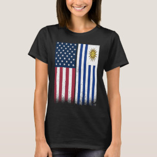 Uruguayan Flag USA And Uruguay Flags Proud Urugua T-Shirt