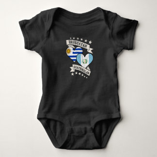 Uruguayan Guatemalan Heart Flags Uruguay Guatemala Baby Bodysuit