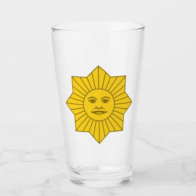 Uruguayan Sun of May / Sol de Mayo Glass (Front)