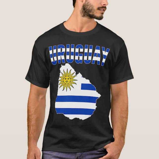 Uruguayan  Uruguay Country Map Flag T-Shirt (Front)