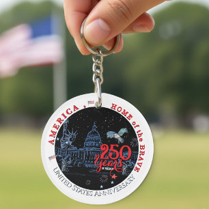 US 250 America Home of the Brave   Monuments Key Ring
