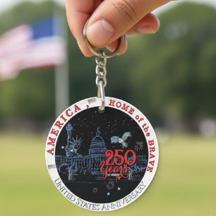 US 250 America Home of the Brave   Monuments Key Ring