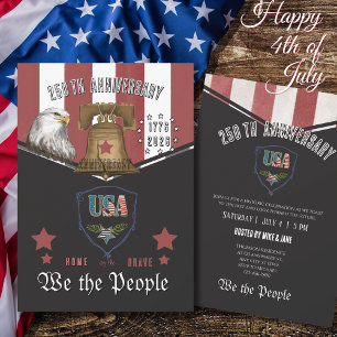 US 250 We the People Hand-Drawn Eagle and  Bell Invitation