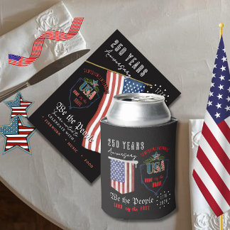 US 250 We the People Semi-Quincentennial Patriotic Can Cooler