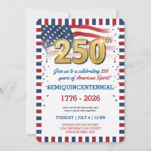 US 250 Years Anniversary Party Invitation