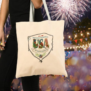 US 250 Years of Freedom Botanical Canvas  Tote Bag