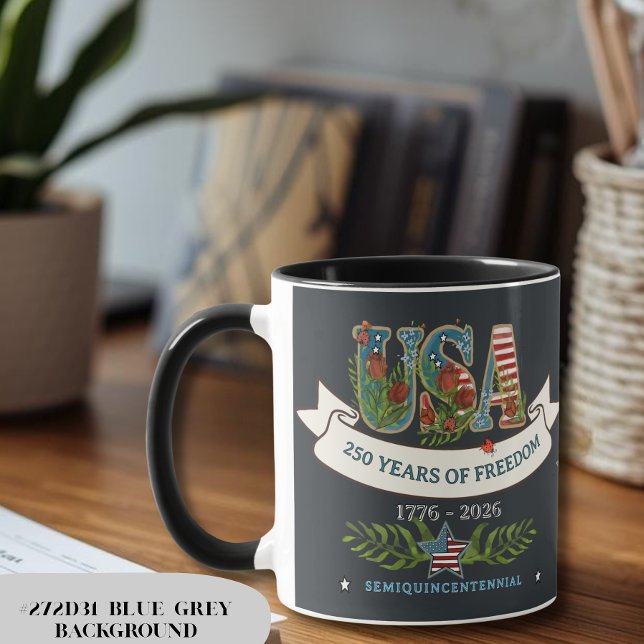 US 250 Years of Freedom Custom Background Colour Mug (US 250 Years of Freedom Custom Background Color Mug)