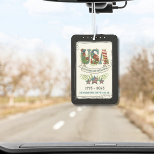US 250 Years of Freedom Midnight Black Botanical  Car Air Freshener