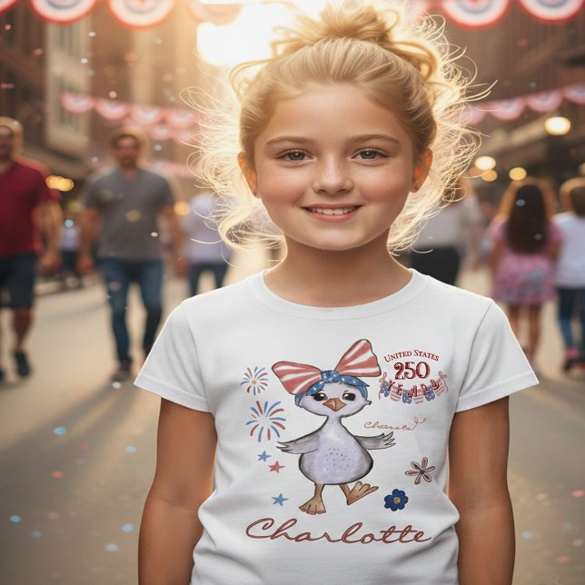 US 250th Anniversary Kids Patriotic Silly Goose  T-Shirt (US 250th Anniversary Kids Patriotic Silly Goose T-Shirt)