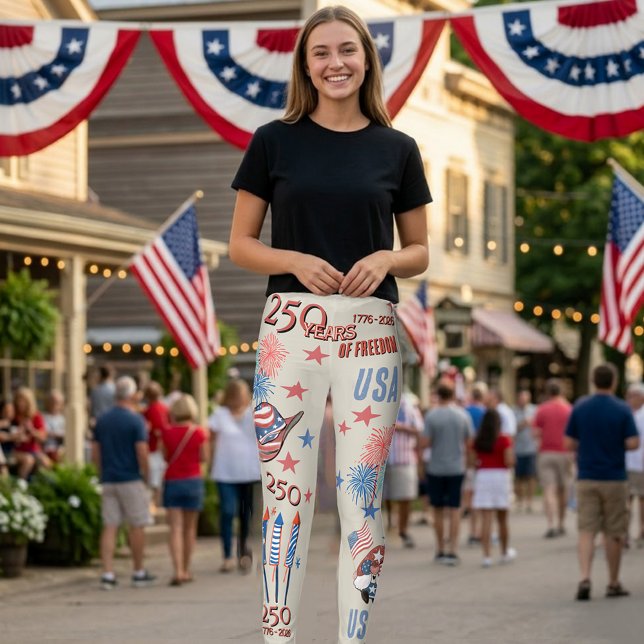 US 250th Anniversary Patriotic Gnome Leggings (USA 250th Anniversary Patriotic Gnome Leggings)